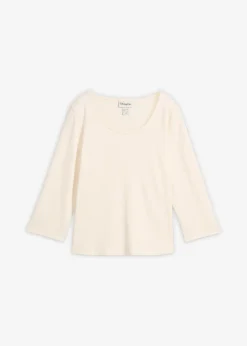 T-shirt manches 3/4 en jersey épais 100% coton