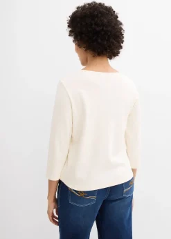 T-shirt manches 3/4 en jersey épais 100% coton