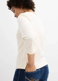 T-shirt manches 3/4 en jersey épais 100% coton