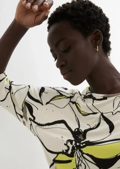 T-shirt manches chauve-souris à imprimé floral