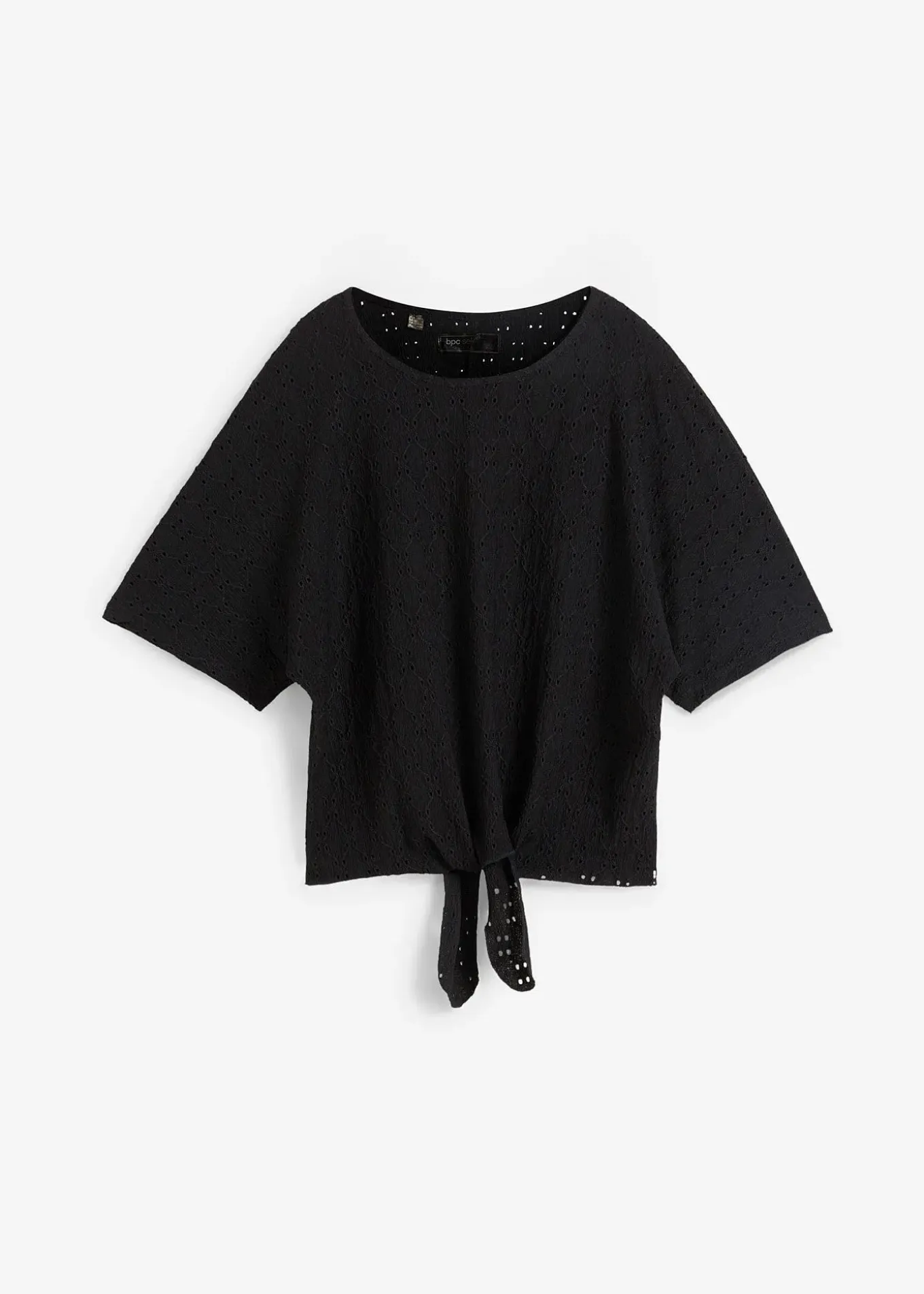 T-shirt manches chauve-souris avec broderie anglaise