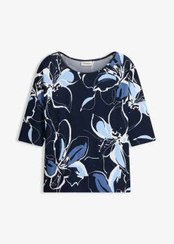 T-shirt manches chauve-souris à imprimé floral
