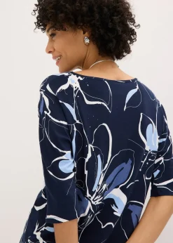 T-shirt manches chauve-souris à imprimé floral