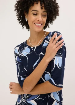 T-shirt manches chauve-souris à imprimé floral