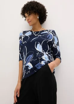 T-shirt manches chauve-souris à imprimé floral