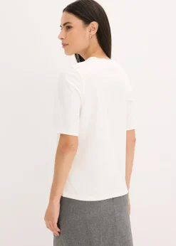 T-shirt manches coude avec imprimé et sequins