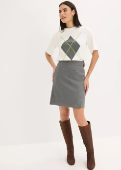 T-shirt manches coude avec imprimé et sequins