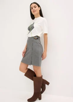 T-shirt manches coude avec imprimé et sequins