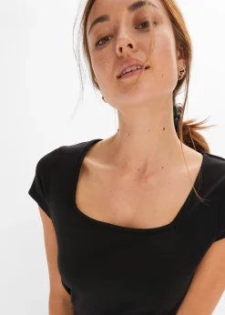 T-shirt manches courtes à encolure carrée