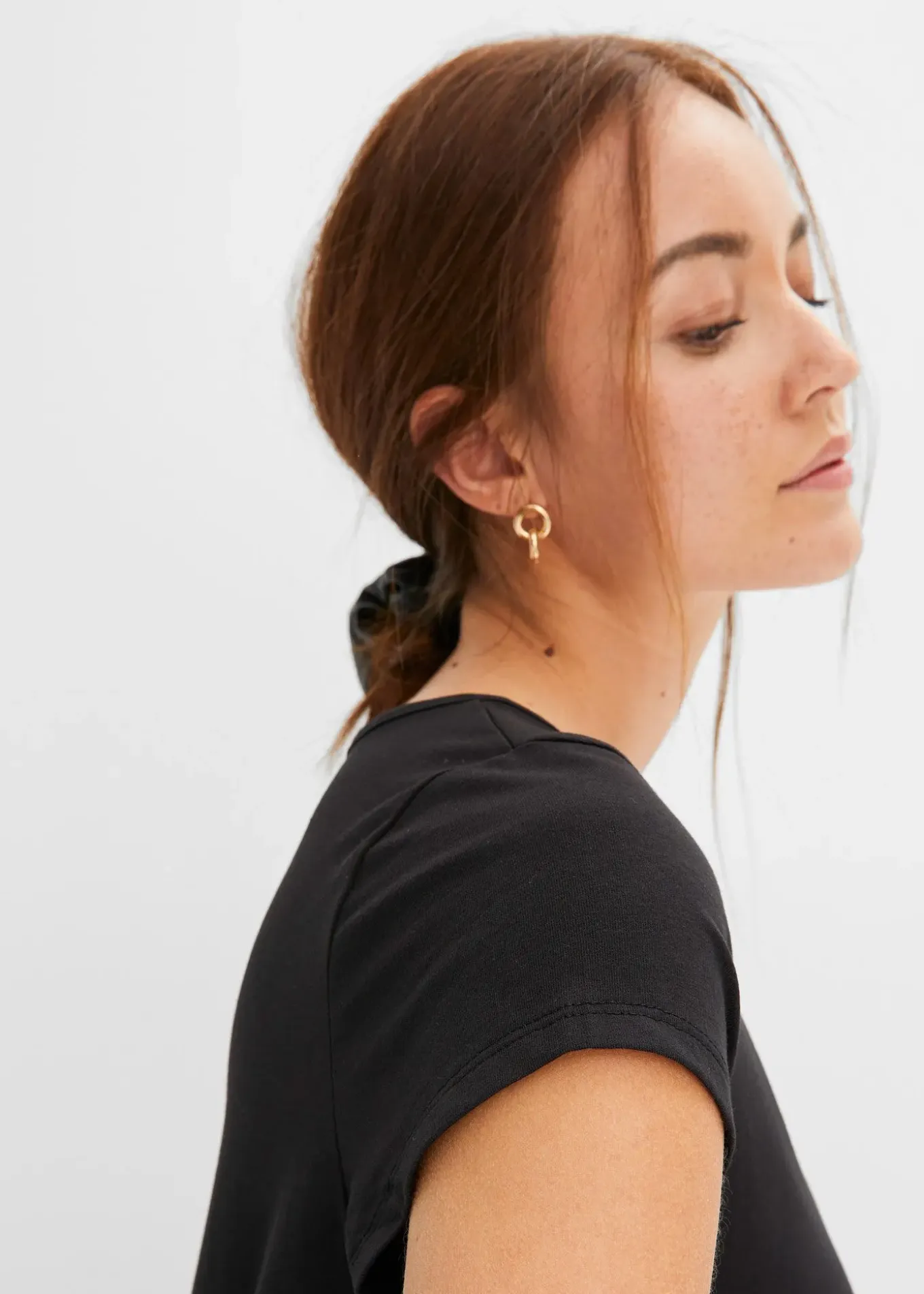 T-shirt manches courtes à encolure carrée