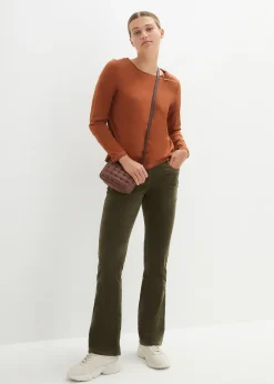 T-shirt manches longues à boutons décoratifs