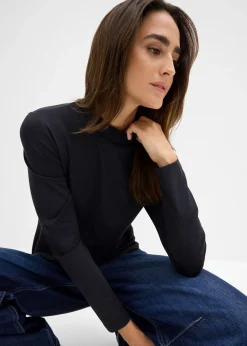 T-shirt manches longues à col montant