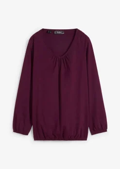 T-shirt manches longues 100% coton, finitions élastiquées