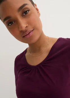 T-shirt manches longues 100% coton, finitions élastiquées