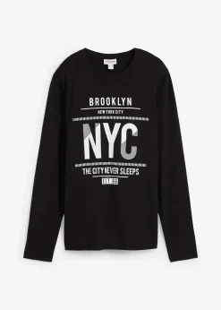 T-shirt manches longues 100% coton, slim