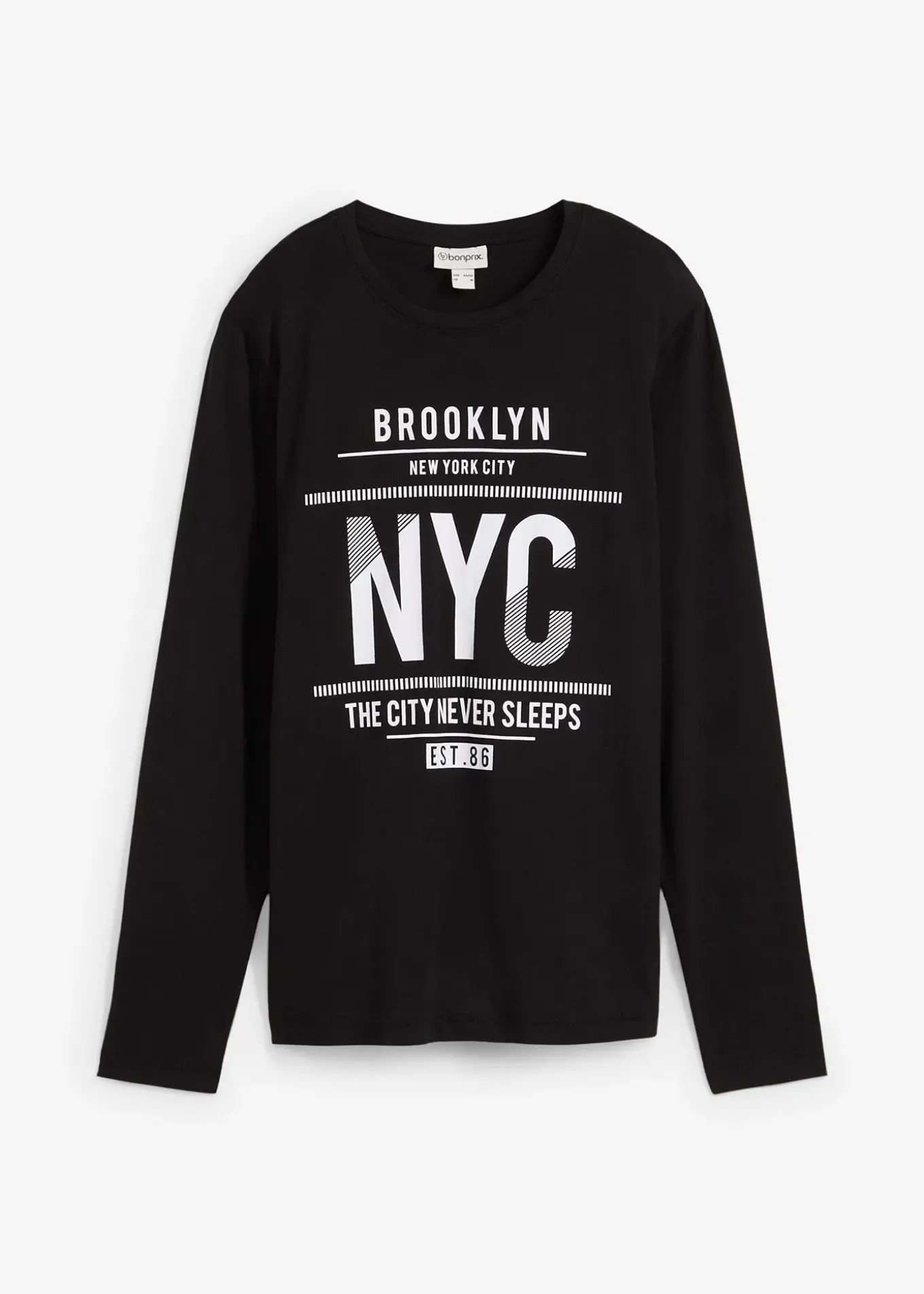 T-shirt manches longues 100% coton, slim