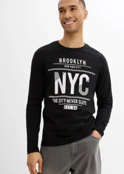 T-shirt manches longues 100% coton, slim