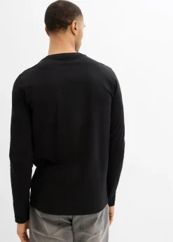 T-shirt manches longues 100% coton, slim