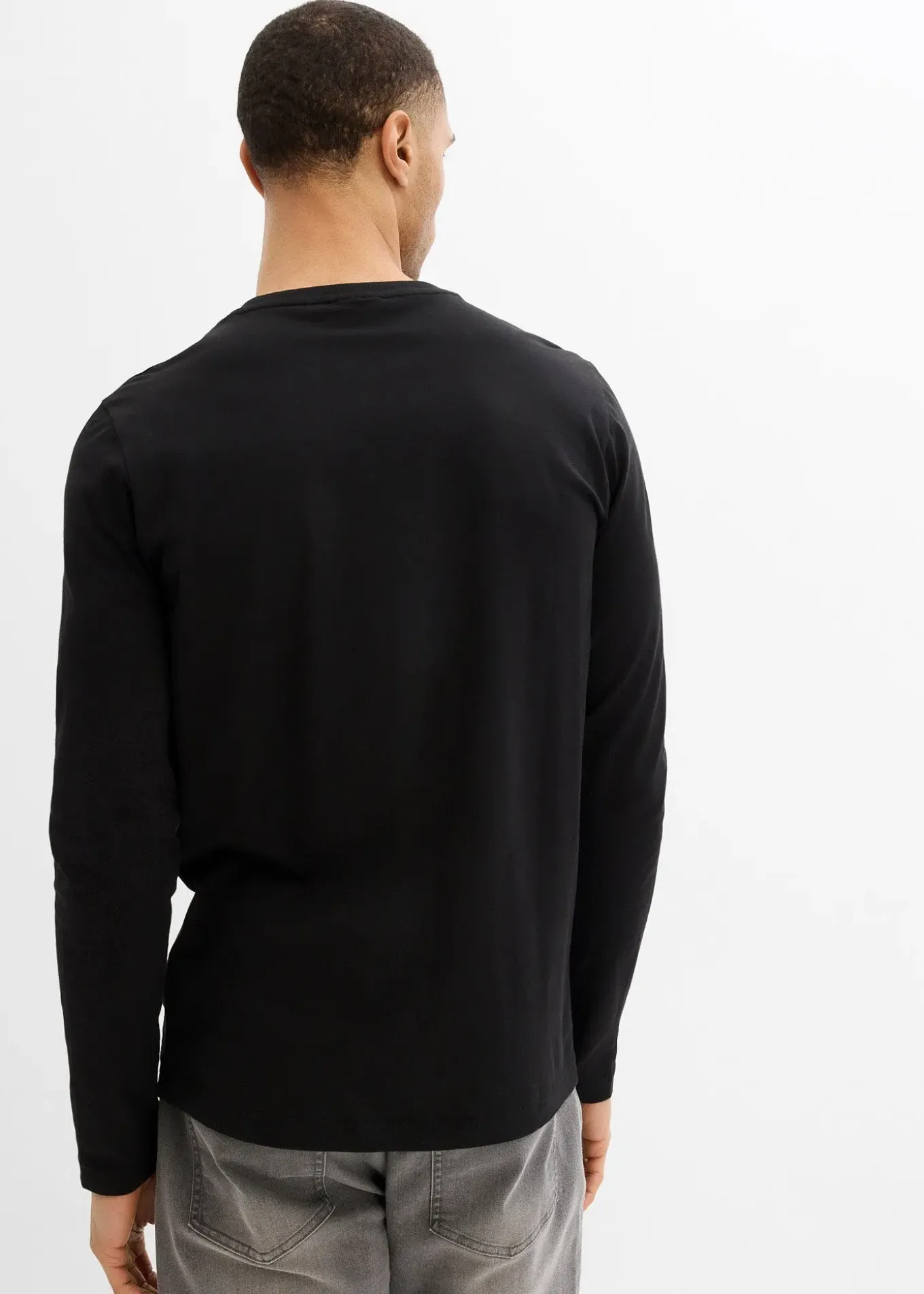 T-shirt manches longues 100% coton, slim