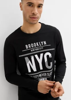 T-shirt manches longues 100% coton, slim