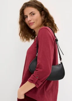 T-shirt manches longues à col boutonné, 100% coton