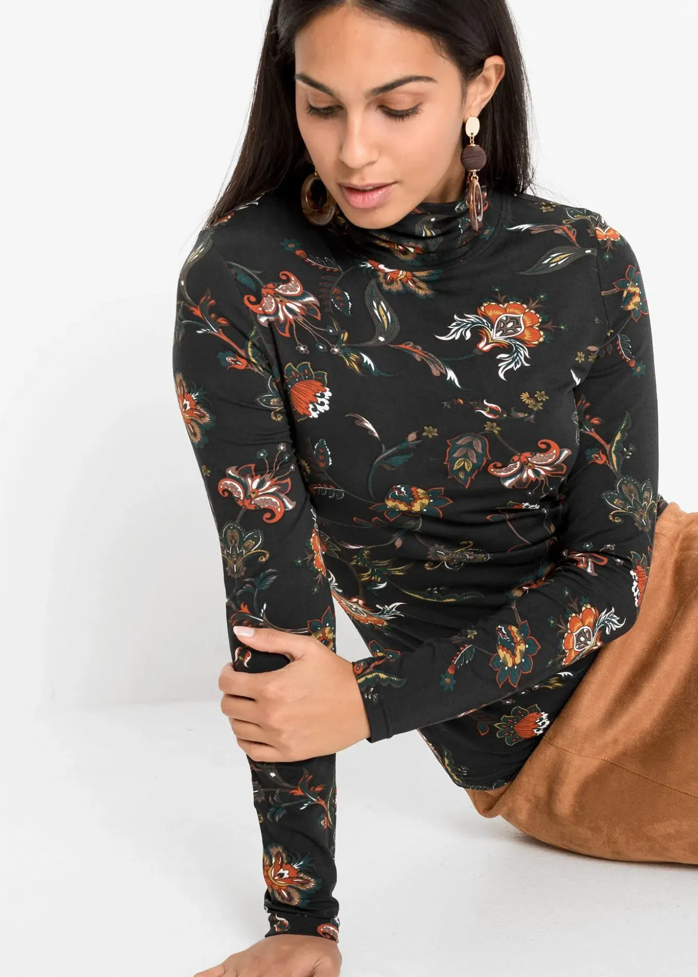 T-shirt manches longues à col roulé