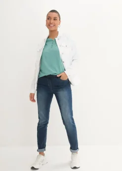 T-shirt manches longues à col boutonné, 100% coton