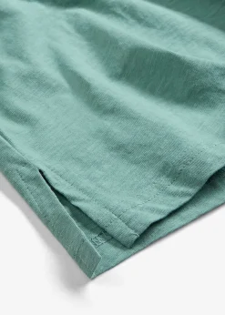 T-shirt manches longues à col boutonné, 100% coton