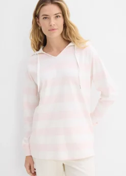 T-shirt manches longues à capuche 100% coton