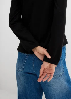 T-shirt manches longues 100% coton, finitions élastiquées