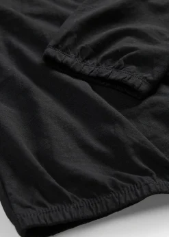 T-shirt manches longues 100% coton, finitions élastiquées