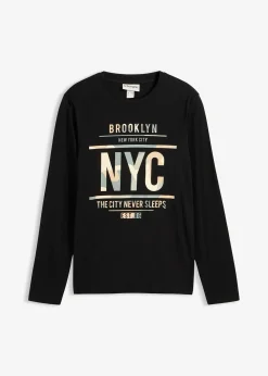 T-shirt manches longues 100% coton, slim