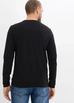 T-shirt manches longues 100% coton, slim