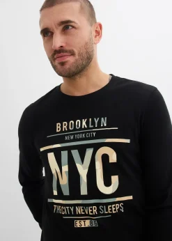 T-shirt manches longues 100% coton, slim