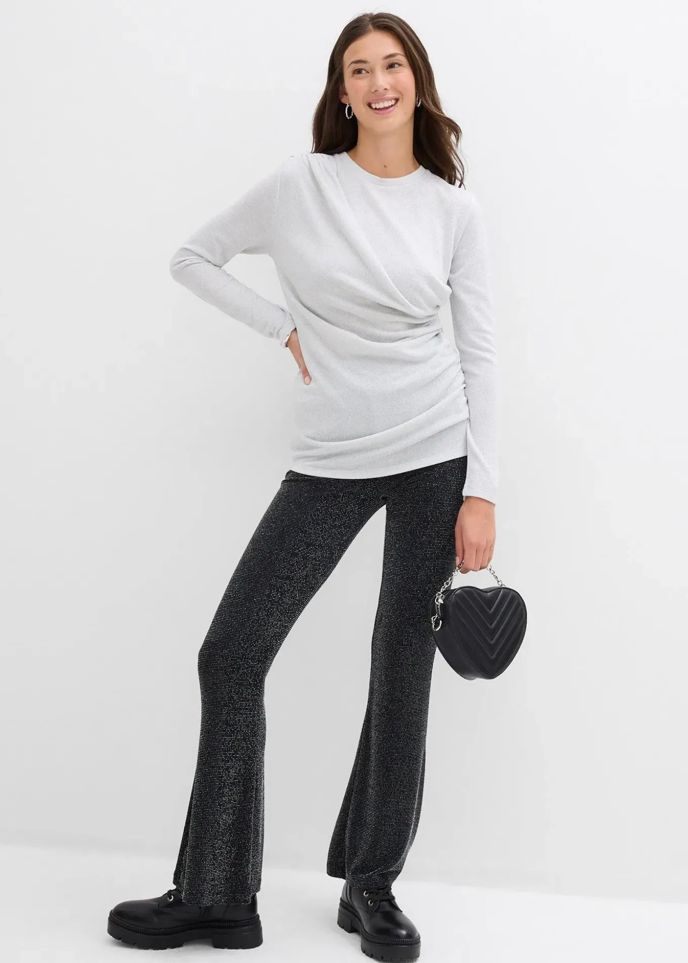 T-shirt manches longues à fronces