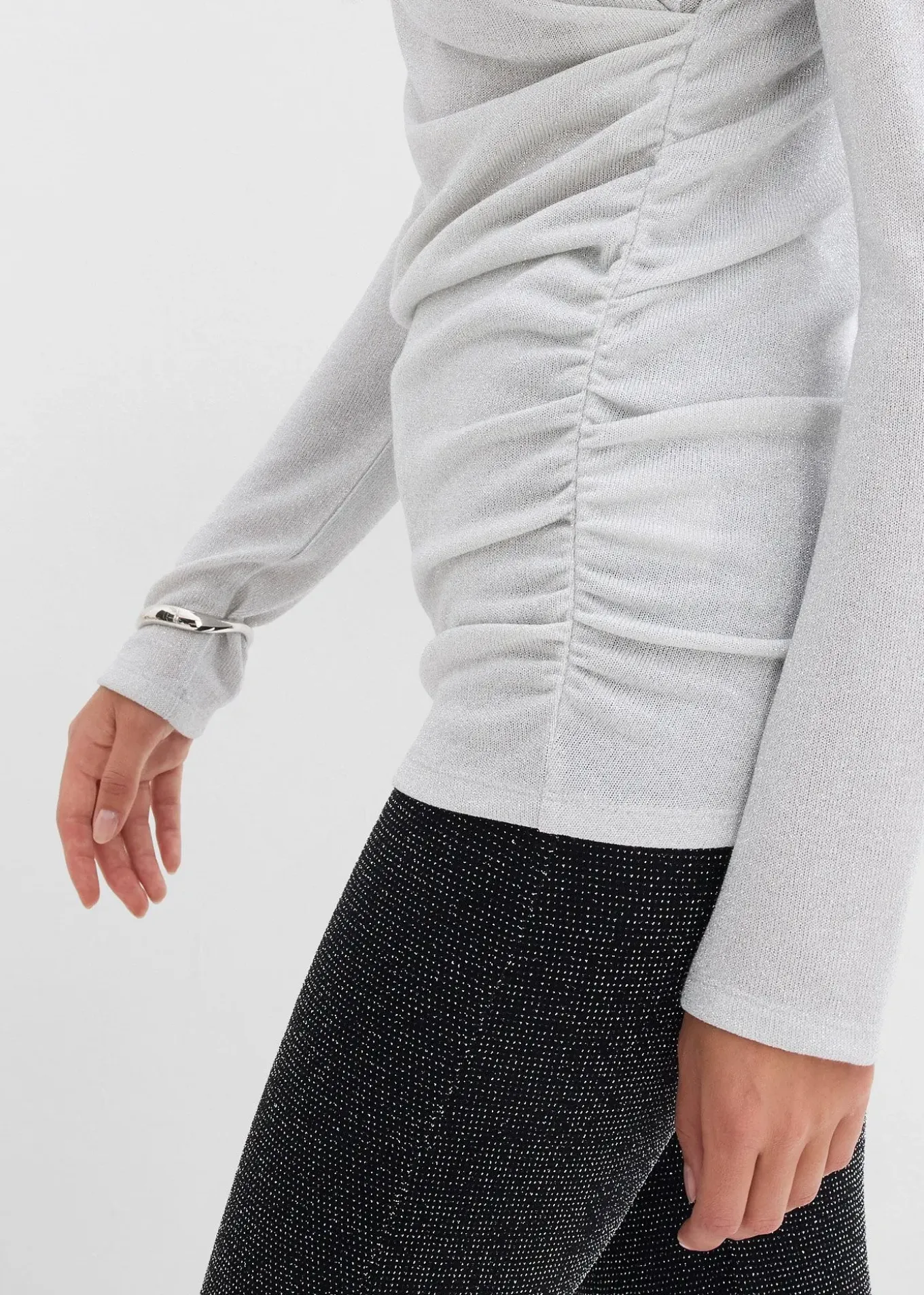 T-shirt manches longues à fronces