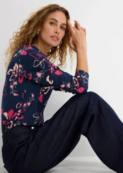 T-shirt manches longues à imprimé floral