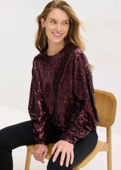 T-shirt manches longues à sequins