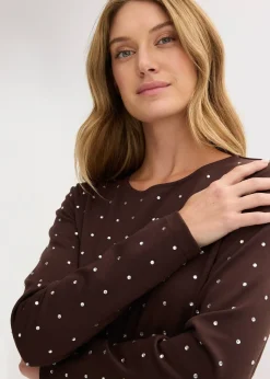 T-shirt manches longues à strass