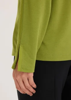 T-shirt manches longues avec empiècement satin