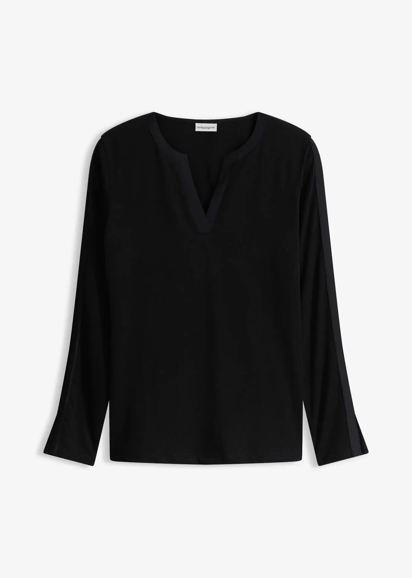 T-shirt manches longues avec empiècement satin