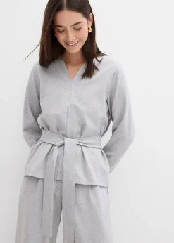 T-shirt manches longues avec lien à nouer, viscose majoritaire