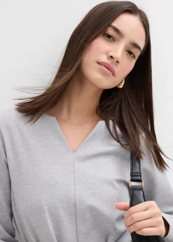 T-shirt manches longues avec lien à nouer, viscose majoritaire