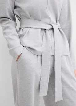 T-shirt manches longues avec lien à nouer, viscose majoritaire