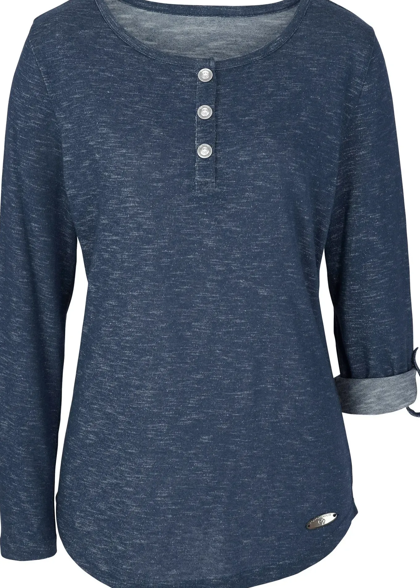 T-shirt manches longues avec patte de boutonnage