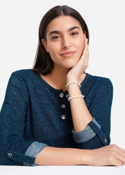 T-shirt manches longues avec patte de boutonnage