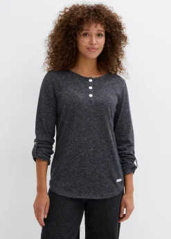 T-shirt manches longues avec patte de boutonnage