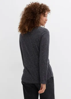 T-shirt manches longues avec patte de boutonnage