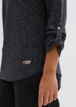 T-shirt manches longues avec patte de boutonnage