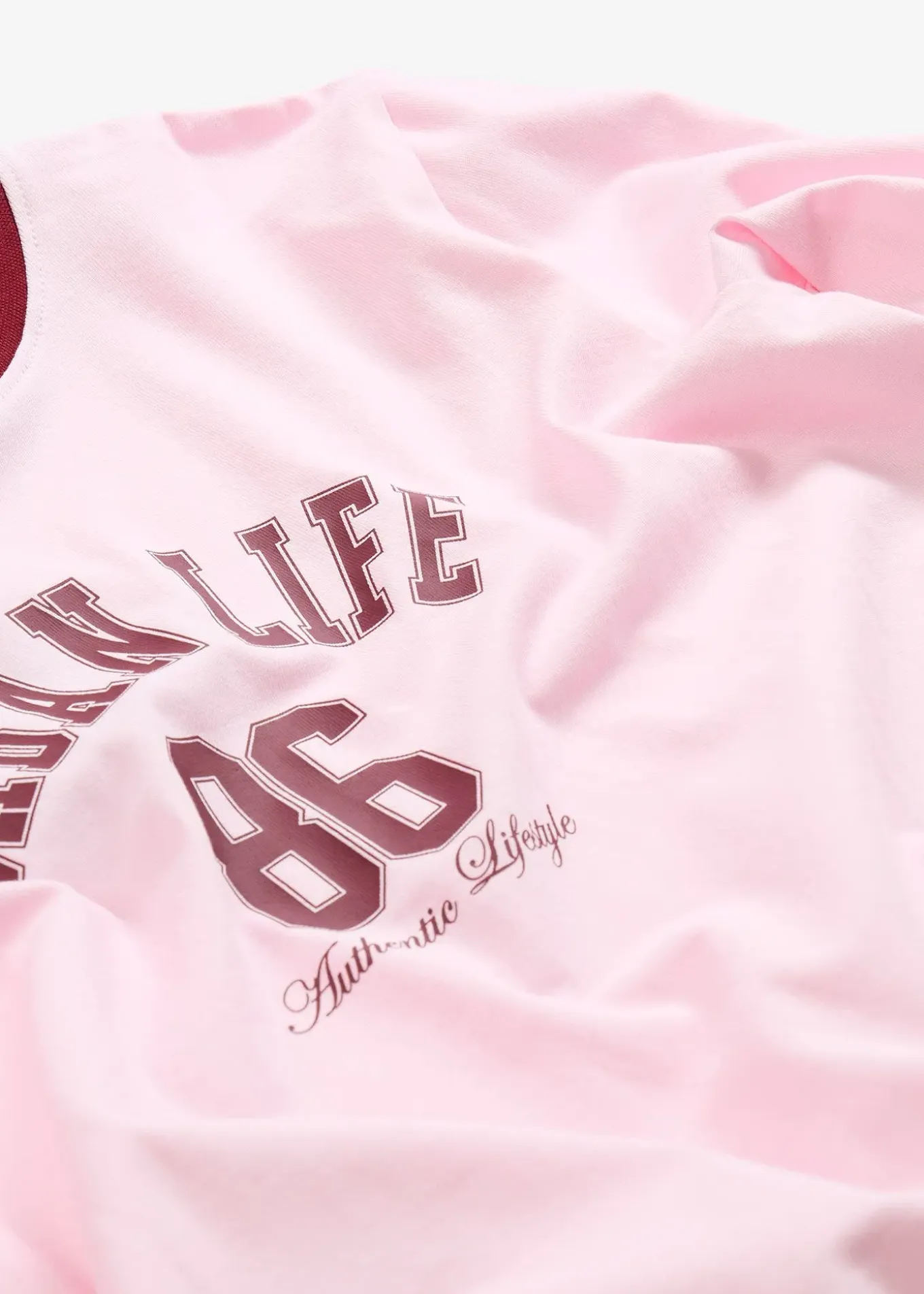 T-shirt manches longues court en coton extensible